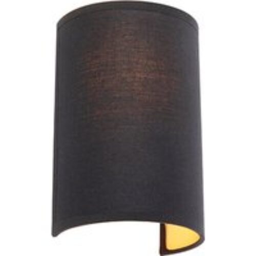 Industriële wandlamp zwart met hout - Paleta Mai
