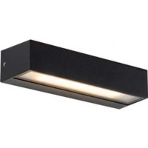 Moderne plafondlamp zwart vierkant incl. LED IP44 - Lys