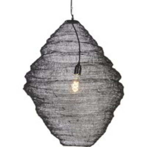 Art deco hanglamp zwart met goud glas 20 cm - Pallon