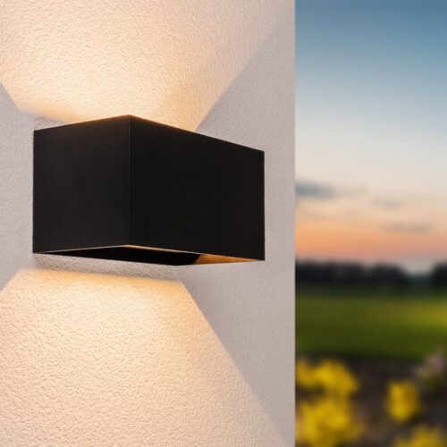 HOFTRONIC™ LED wandlamp Kansas dubbel zwart 12 Watt 3000K Up & Down light IP65