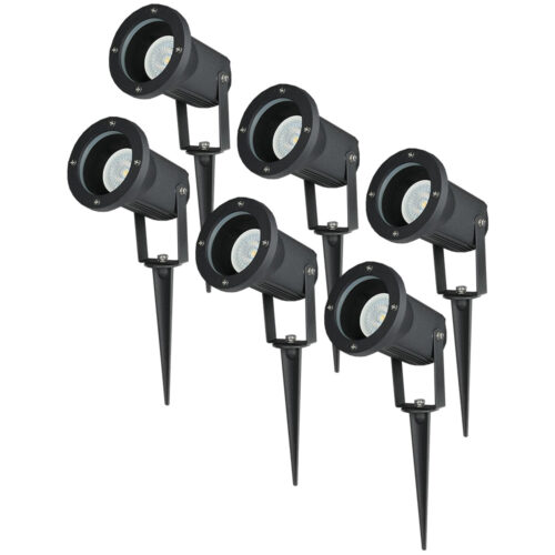 HOFTRONIC™ Set van 6 aluminium prikspots dimbaar 5 Watt GU10 4000K IP44