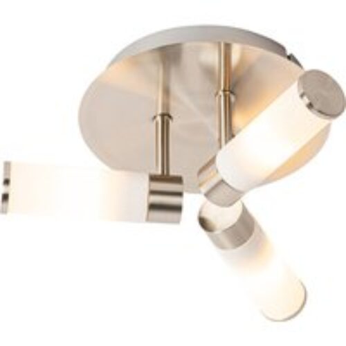 Moderne badkamer plafondlamp staal 3-lichts IP44 - Bath