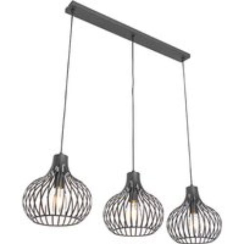 Moderne hanglamp zwart 3-lichts - Saffira