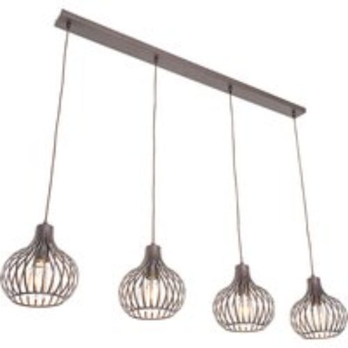 Moderne hanglamp bruin 4-lichts - Saffira