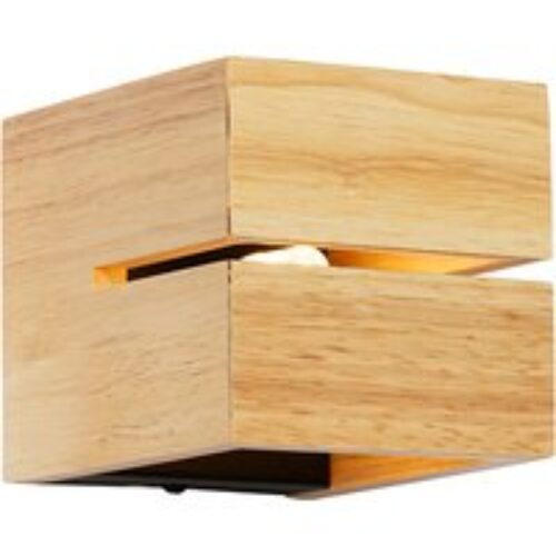 Landelijke wandlamp eiken hout 9