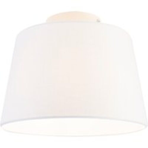 Moderne plafondlamp met witte kap 25 cm - Combi