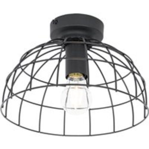 Industriële plafondlamp zwart 28 cm - Hanze