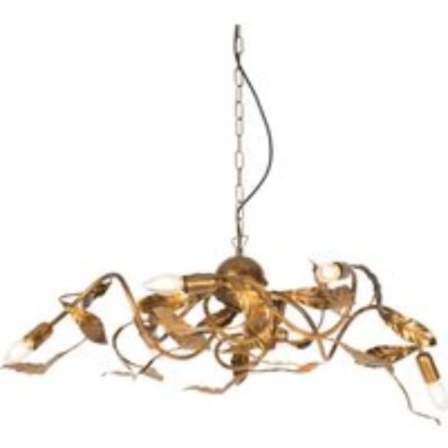 Vintage hanglamp antiek goud 6-lichts - Linden