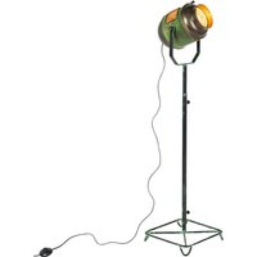 Industriële vloerlamp brons met groen 140 cm - Byron