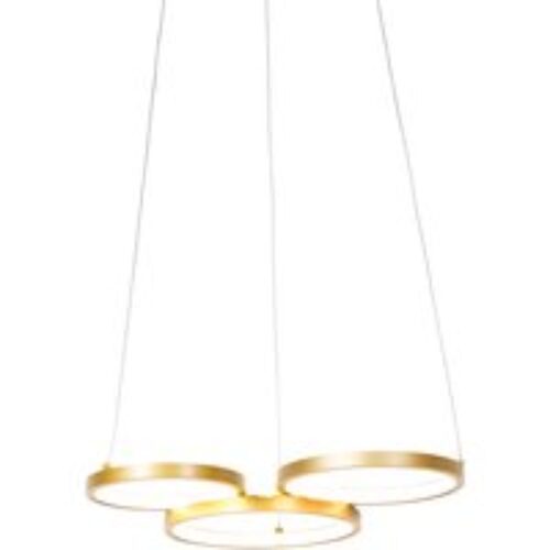 Hanglamp goud incl. LED 3-staps dimbaar 3-lichts - Rondas