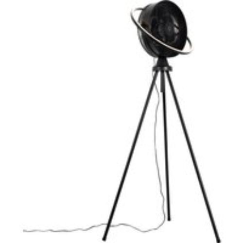 Vloerventilator tripod zwart incl. LED 3-staps dimbaar verstelbaar - Marleen