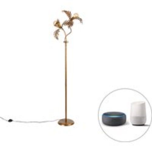 Smart vloerlamp goud 187 cm incl. 2 Wifi G95 - Botanica