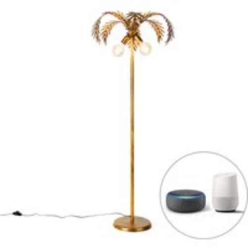 Smart vloerlamp goud 156cm incl. 2 Wifi G95 - Botanica