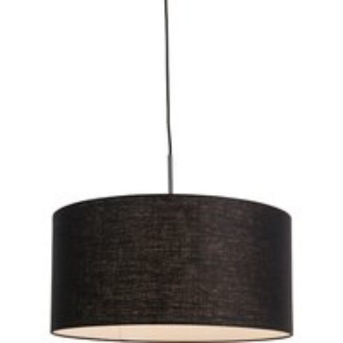 Moderne hanglamp zwart met zwarte kap 50 cm - Combi 1