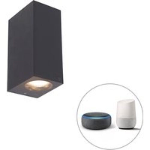 Smart wandlamp grijs van kunststof Incl. 2 Wifi GU10 - Baleno