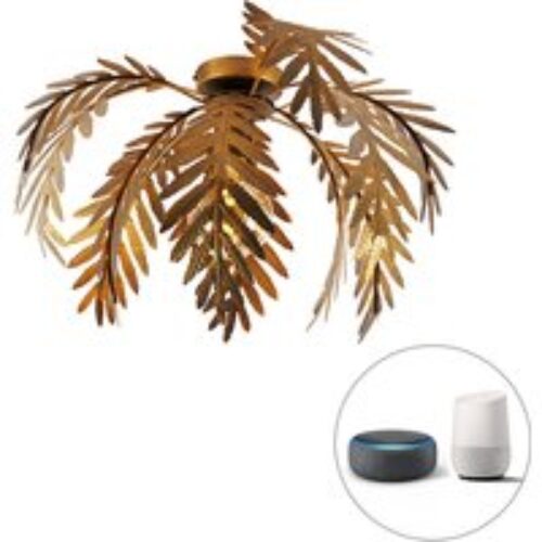 Smart plafondlamp goud 45 cm rond incl. Wifi G95 - Botanica