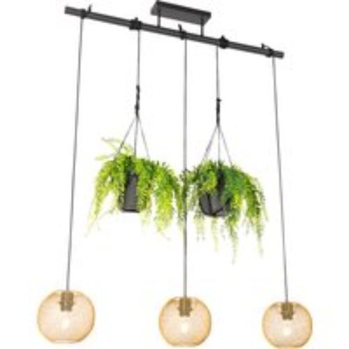 Industriële hanglamp goud 3-lichts - Flor