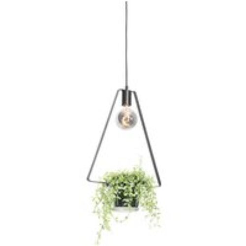 Moderne hanglamp zwart met glas driehoekig - Roslini