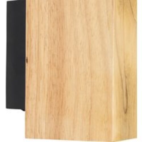 Landelijke wandlamp hout vierkant 2-lichts - Sandy