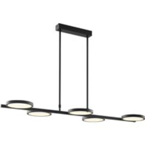 Moderne hanglamp zwart incl. LED 3-staps dimbaar 5-lichts - Vivé