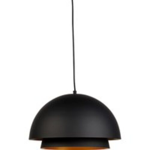 Scandinavische hanglamp zwart met goud 2-laags - Claudius