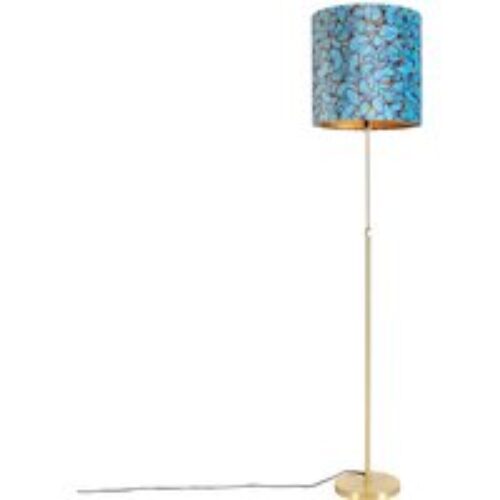 Vloerlamp goud/messing met velours kap vlinders 40/40 cm - Parte