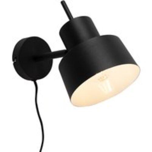 Retro wandlamp zwart - Chappie