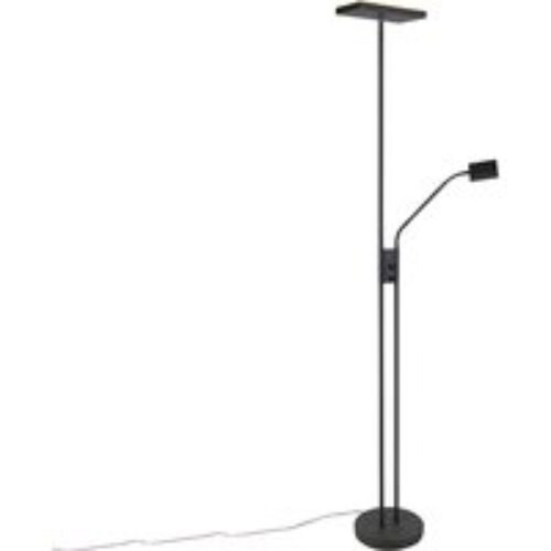 Moderne vloerlamp zwart incl. LED en dimmer met leeslamp - Jazzy