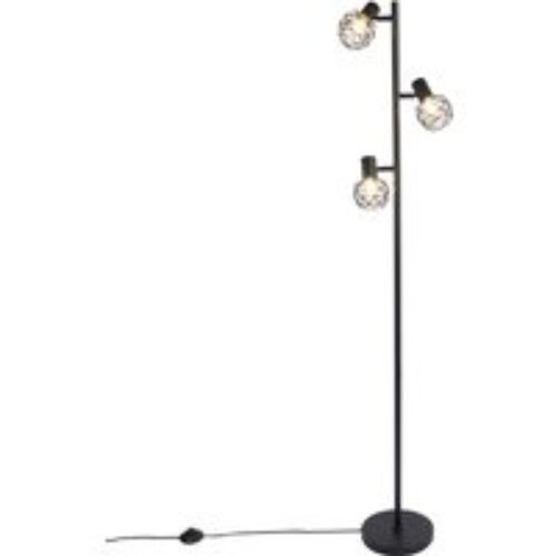 Design vloerlamp zwart 3-lichts verstelbaar - Mesh