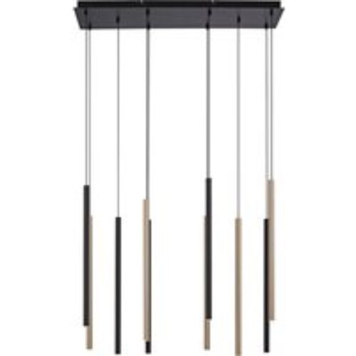 Hanglamp zwart met messing incl. LED dimbaar 10-lichts - Bea