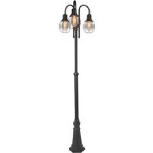 Landelijke buitenlamp zwart 3-lichts IP44 - Guardado