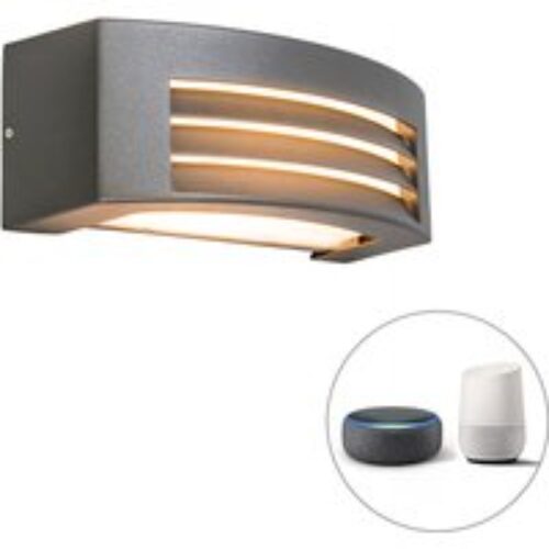 Smart wandlamp antraciet IP44 incl. Wifi P45 - Hurricane 1