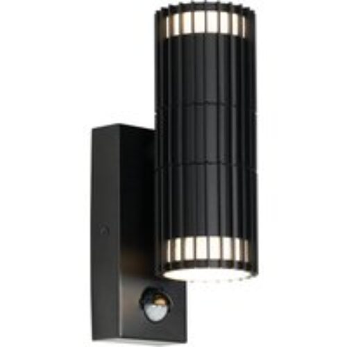 Buiten wandlamp zwart met bewegingssensor 2-lichts - Boris