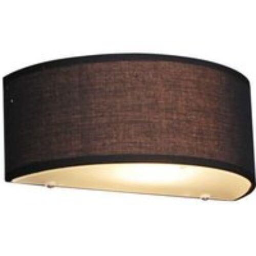 Landelijke wandlamp half rond zwart - Drum