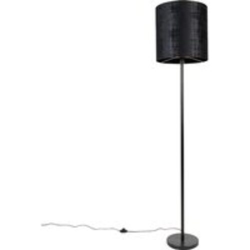 Moderne vloerlamp zwart kap zwart 40 cm - Simplo