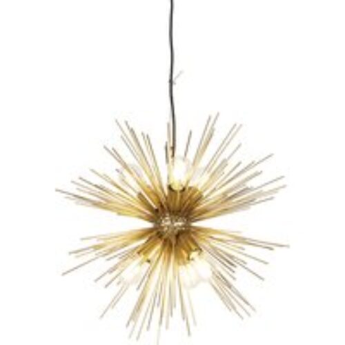 Art Deco hanglamp zwart met smoke glas 30 cm - Pallon