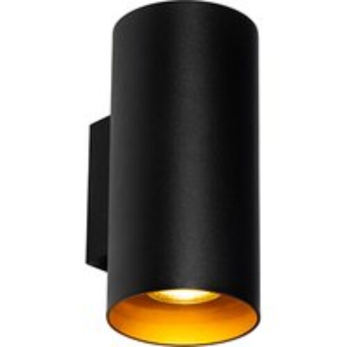 Design wandlamp zwart met goud - Sab