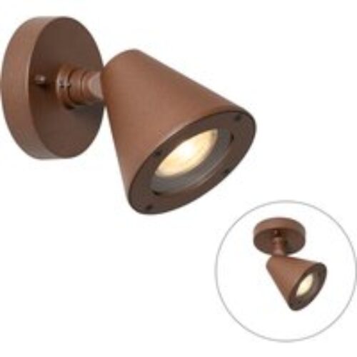 Moderne buiten wandlamp roestbruin IP44 verstelbaar - Ciara