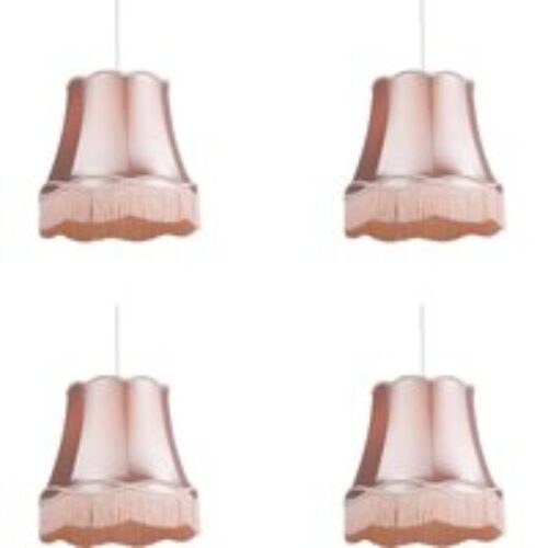 Set van 4 retro hanglampen roze 45 cm - Granny