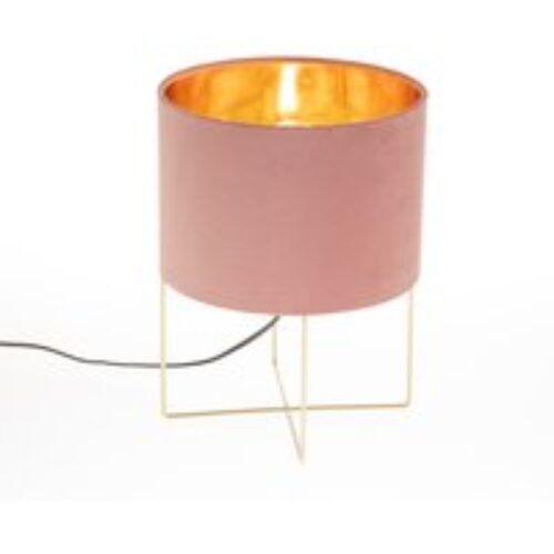 Moderne tafellamp roze met goud - Rosalina